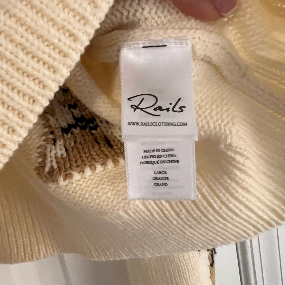 Rails Perci Stars Sweater Size Large Off White An… - image 7